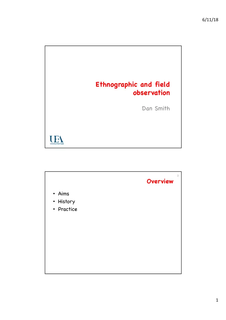 ethnographic and field observation