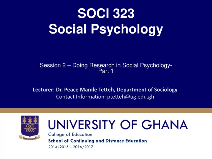 social psychology