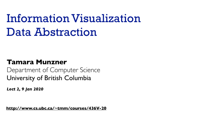 information visualization data abstraction