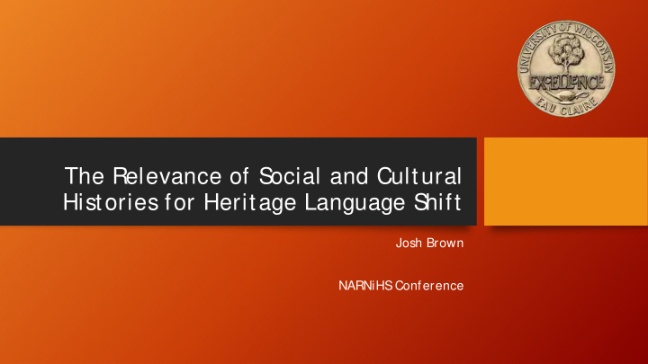 the relevance of s ocial and cultural histories for