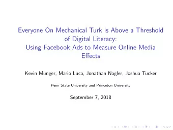 Everyone On Mechanical Turk is Above a Threshold  of Digital Literacy:  Using Facebook Ads to