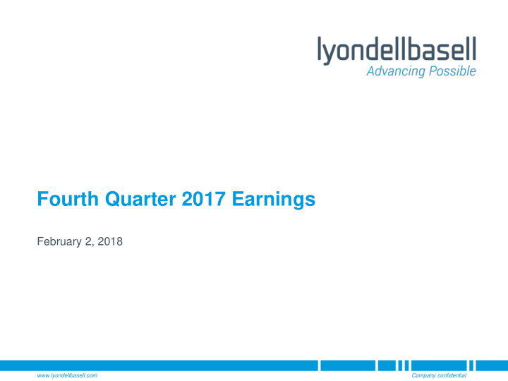 fourth quarter 2017 earnings
