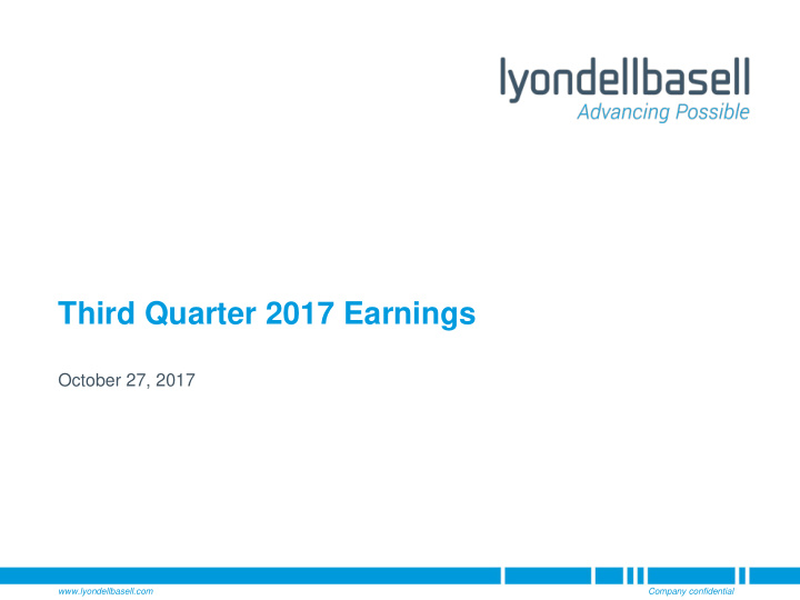 third quarter 2017 earnings
