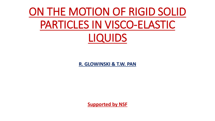 on the motion of rig igid solid