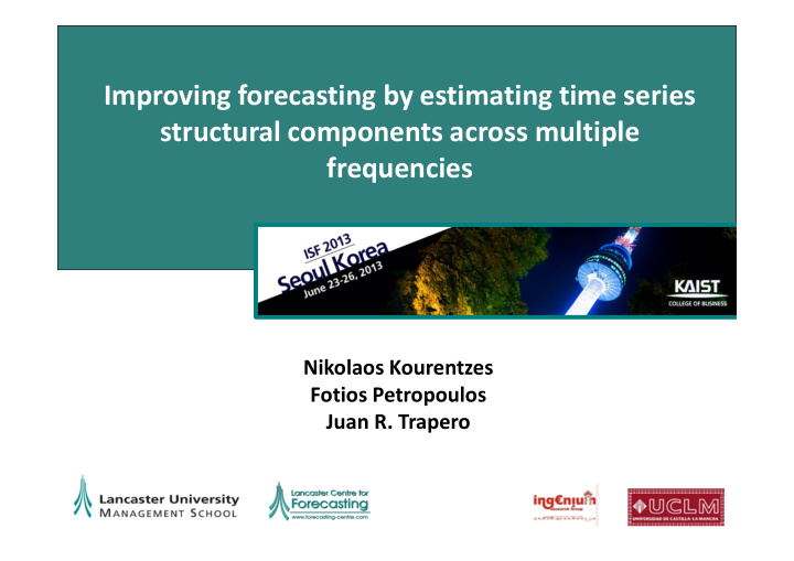 improving forecasting by estimating time series