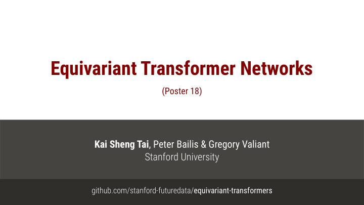 equivariant transformer networks