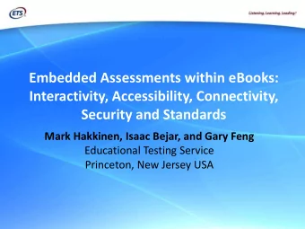 Embedded Assessments within eBooks:  Interactivity, Accessibility, Connectivity,  Security and