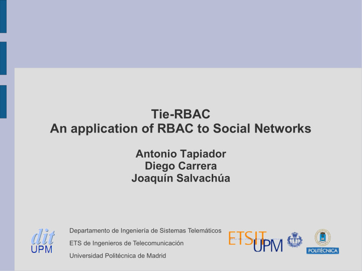 tie rbac an application of rbac to social networks