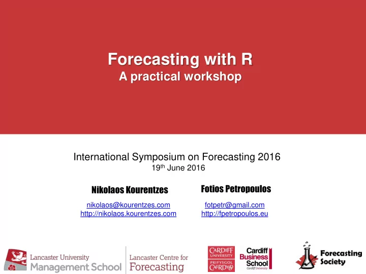 forecasting with r