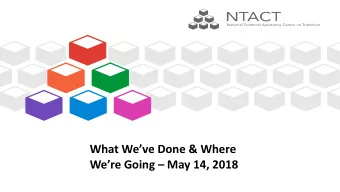 What Weve Done &amp; Where Were Going  May 14, 2018  You were asked to work with your team