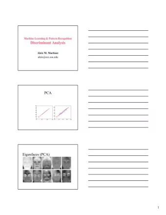 Discriminant Analysis  Aleix M. Martinez  aleix@ece.osu.edu  PCA  Eigenfaces (PCA)  1  Linear