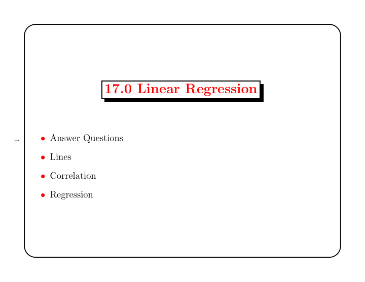 17 0 linear regression