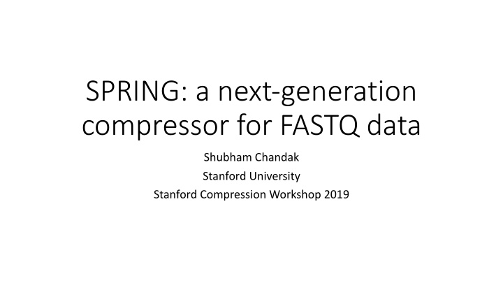 spring a next generation compressor for fastq data