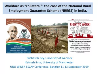 Workfare as collateral: the case of the National Rural  Employment Guarantee Scheme (NREGS)
