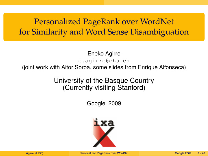 personalized pagerank over wordnet for similarity and