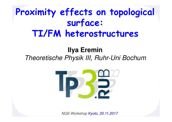 proximity effects on topological surface ti fm