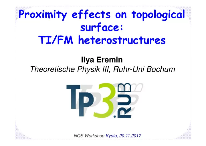 proximity effects on topological surface ti fm