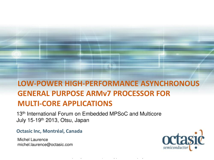 low power high performance asynchronous