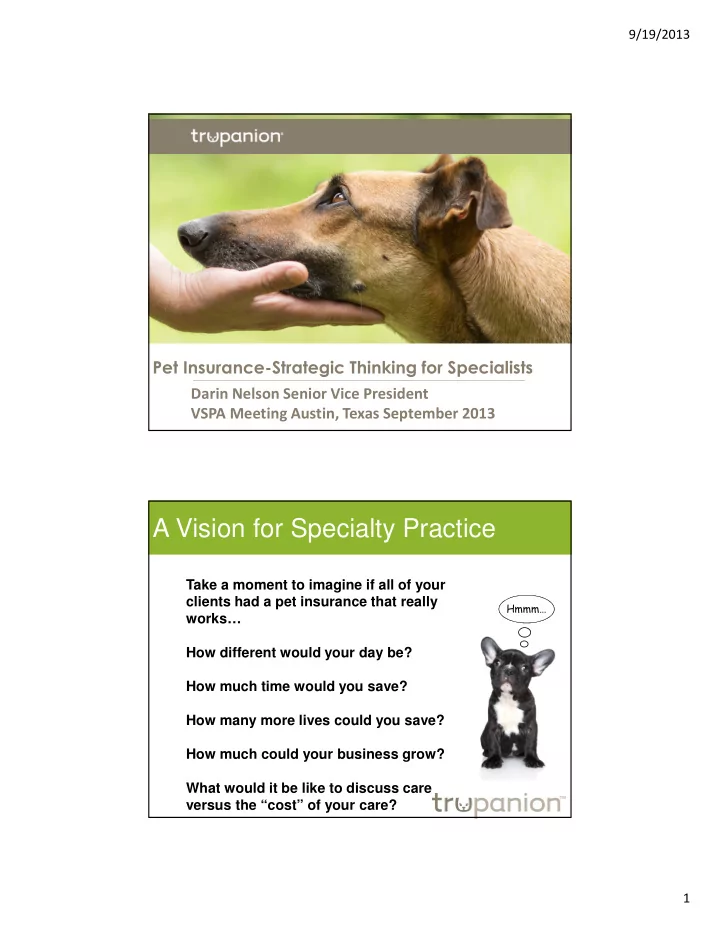 a vision for specialty practice