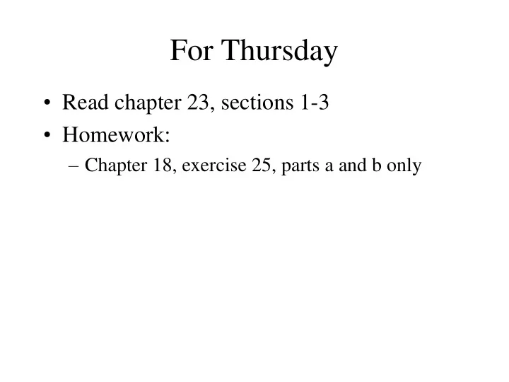 for thursday