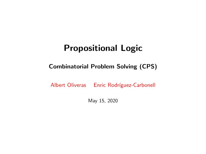 propositional logic