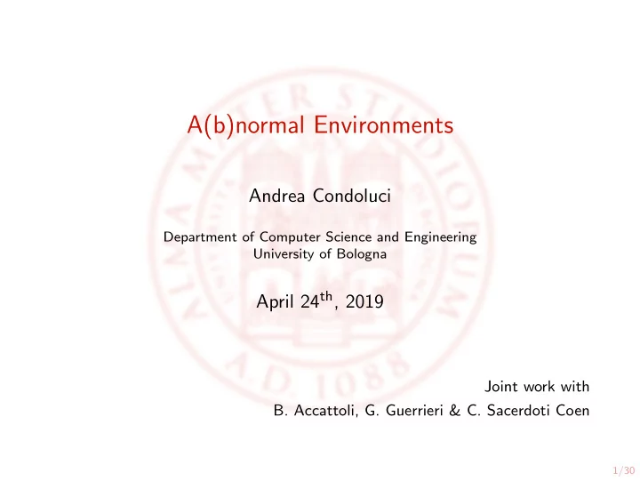 a b normal environments