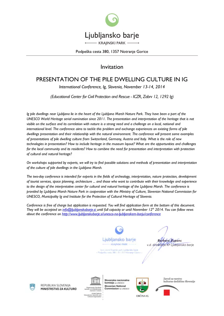 invitation presentation of the pile dwelling culture in ig