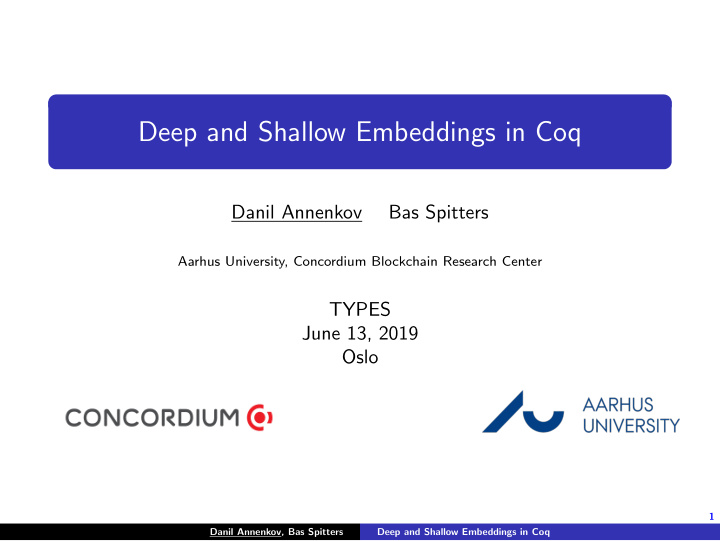 deep and shallow embeddings in coq