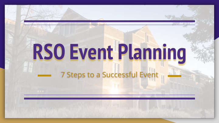 rso event planning