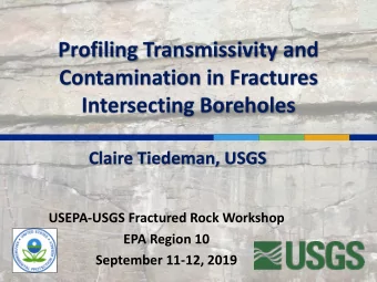 Profiling Transmissivity and  Contamination in Fractures  Intersecting Boreholes  Claire Tiedeman,