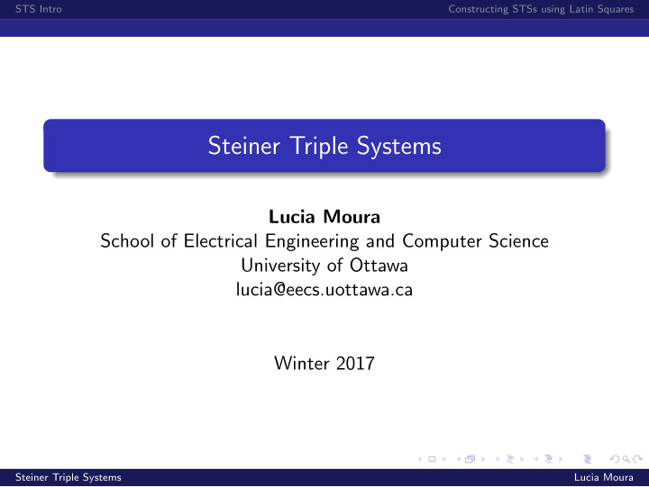 steiner triple systems