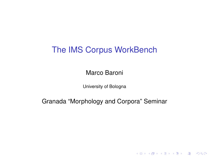 the ims corpus workbench