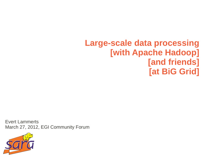 large scale data processing with apache hadoop and