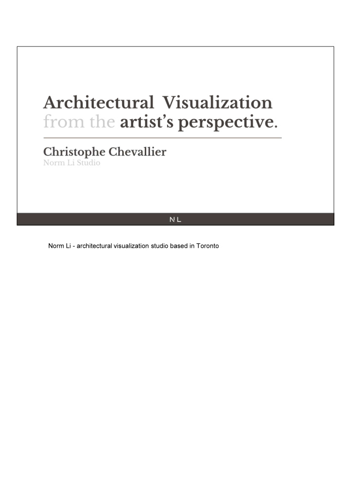 norm li architectural visualization studio based in