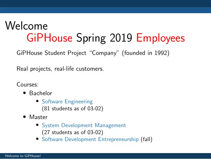 welcome giphouse spring 2019 employees