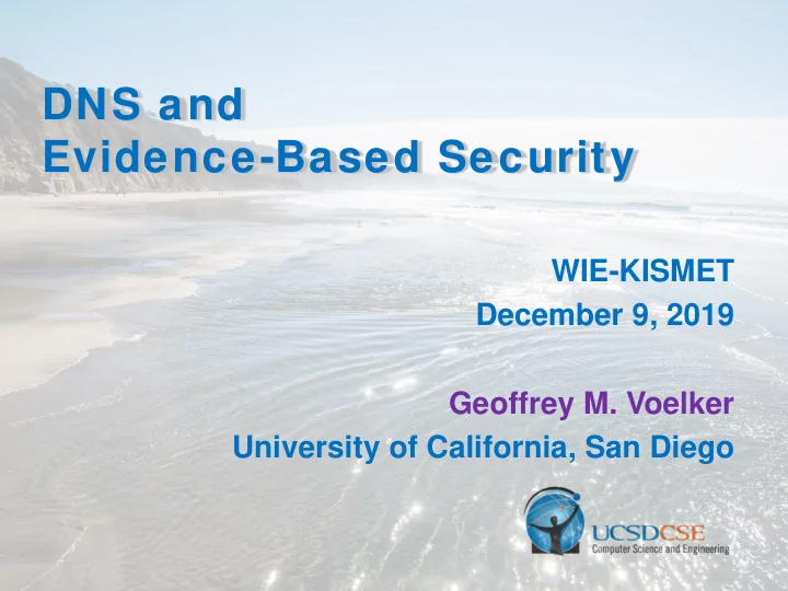 dns and evidence based security