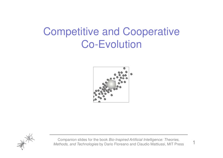 competitive and cooperative co evolution co evolution