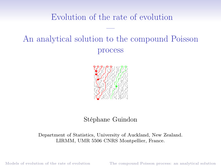 evolution of the rate of evolution an analytical solution