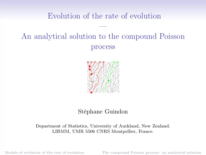 evolution of the rate of evolution an analytical solution