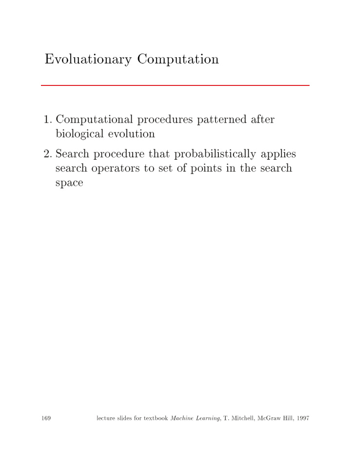 ev oluationary computation 1 computational pro cedures