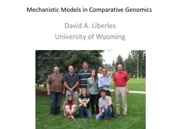 University of Wyoming From the Beginning When I first began this, there was a very The