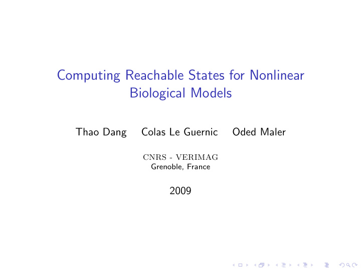 computing reachable states for nonlinear biological models