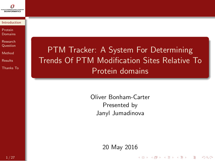 ptm tracker a system for determining