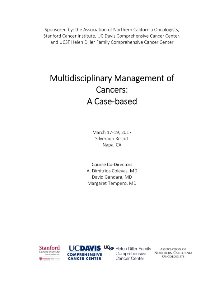 multidisciplinary ltidisciplinary managem nagement ent of