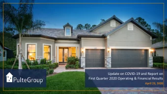 Update on COVID-19 and Report on  First Quarter 2020 Operating &amp; Financial Results  April 23,