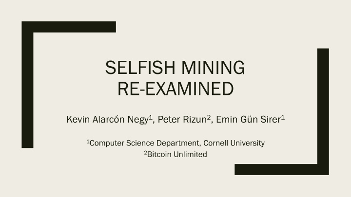 selfish mining