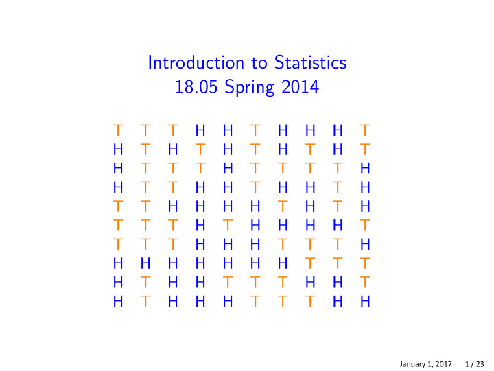 introduction to statistics 18 05 spring 2014