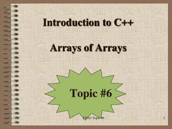 Topic #6  CS162 Topic #6  1  CS162 - Topic #6  Lecture:  Arrays with Structured Elements
