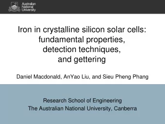 Iron in crystalline silicon solar cells:  fundamental properties,  detection techniques,  and