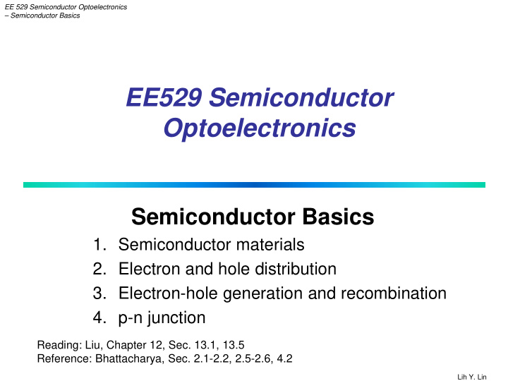 ee529 semiconductor optoelectronics